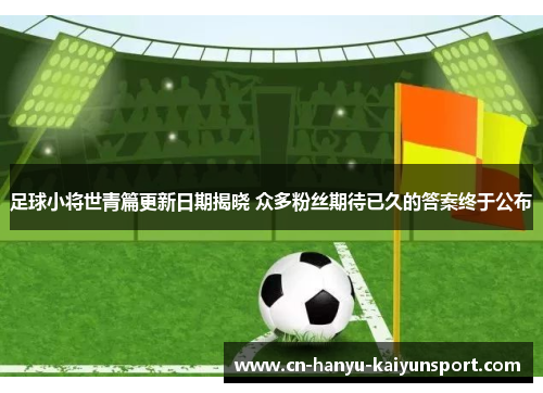 足球小将世青篇更新日期揭晓 众多粉丝期待已久的答案终于公布